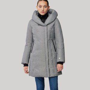 Soia Kyo  ASH  CAMELIA slim fit brushed down coat with leather trims
